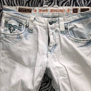 White and Blue Rock Revival Men Jeans